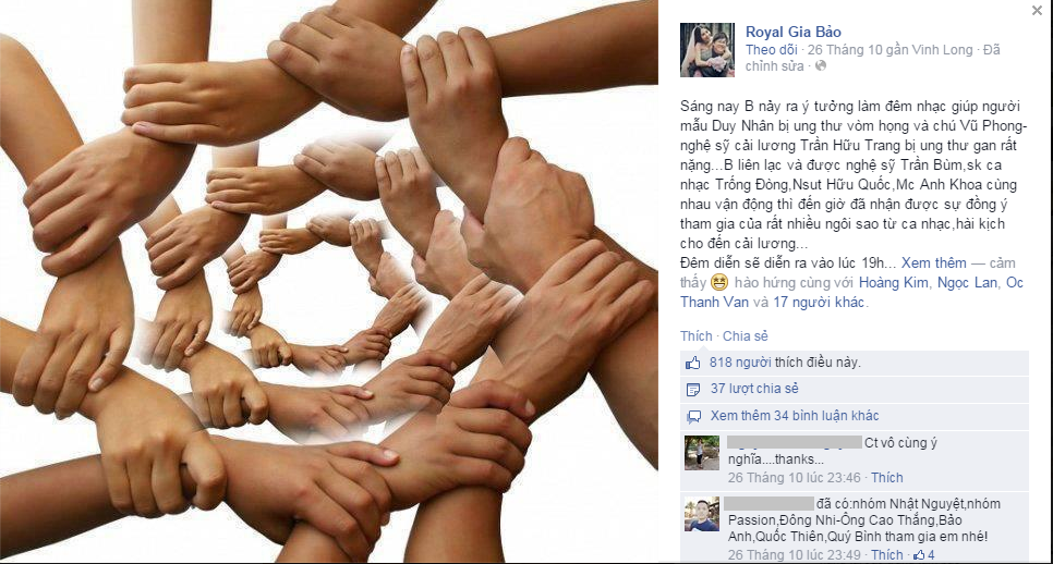 Sao Việt chung tay giúp đỡ Duy Nhân chưa bệnh