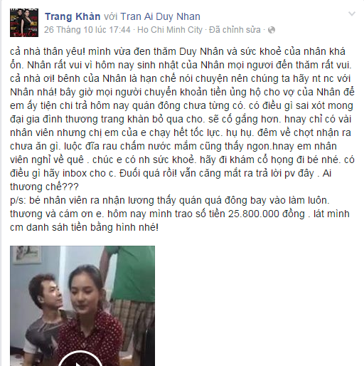 Sao Việt chung tay giúp đỡ Duy Nhân chưa bệnh