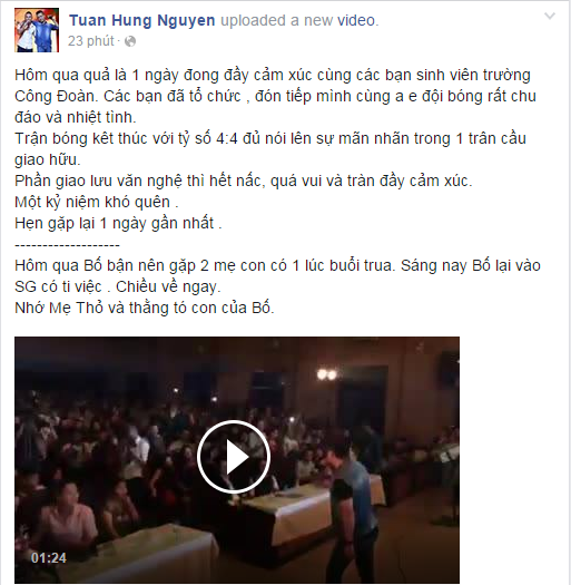 Vợ vừa sinh, Tuấn Hưng vẫn phải tất bật chạy show Vợ vừa sinh, Tuấn Hưng vẫn phải tất bật chạy show