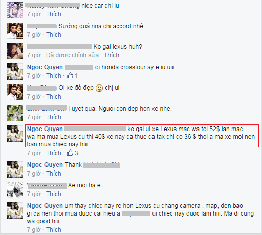 Ngọc Quyên được em chồng mua tặng xe hơi