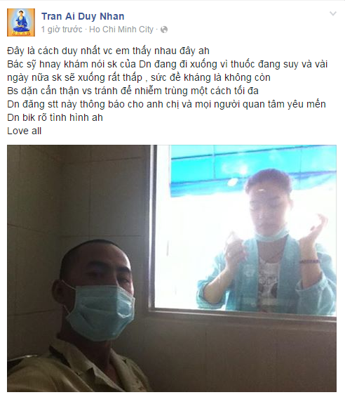 Vợ Duy Nhân thăm chồng qua cửa kính