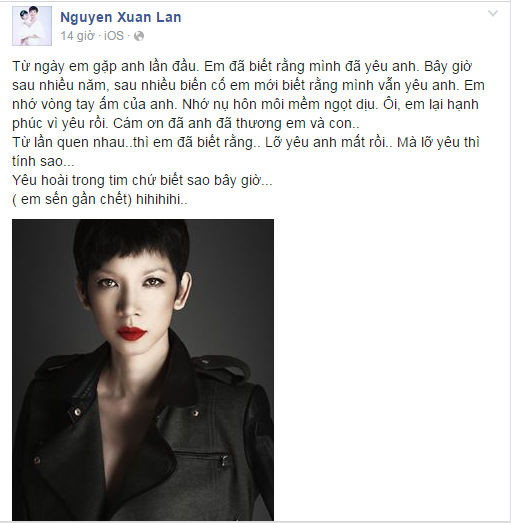 Xuân Lan tỏ tình “sến sẩm” với bạn trai bí ẩn