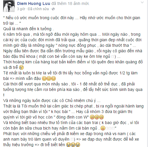 Diễm Hương từng phải viết bản kiểm điểm, chép phạt