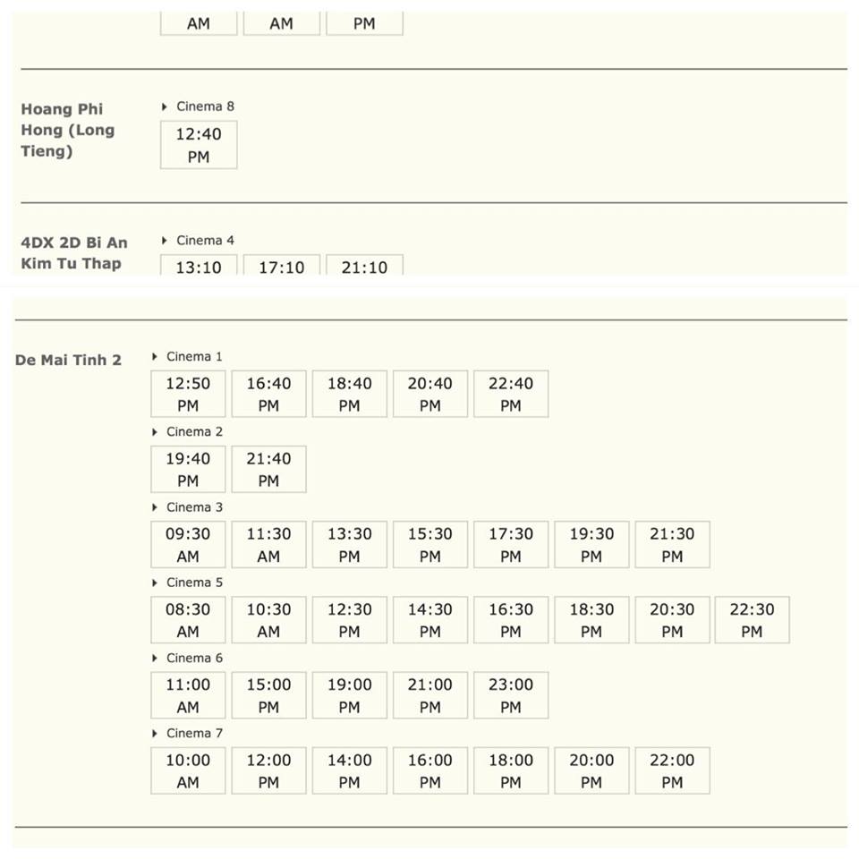 “Để Mai Tính” 2 của Thái Hòa chiếu 34 suất/ngày “Để Mai Tính” 2 của Thái Hòa chiếu 34 suất/ngày