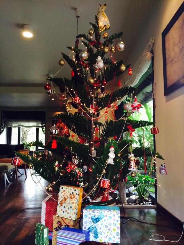 Tôm – Tép nhà Hồng Nhung giúp mẹ trang trí cây thông Noel Tôm – Tép nhà Hồng Nhung giúp mẹ trang trí cây thông Noel