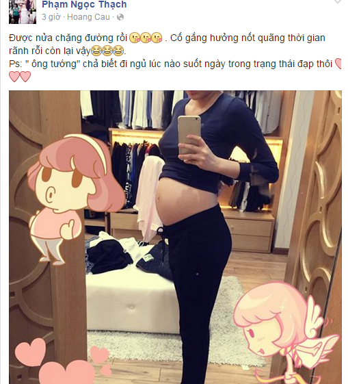 Ngọc Thạch khoe ảnh mang bầu 5 tháng Ngọc Thạch khoe ảnh mang bầu 5 tháng