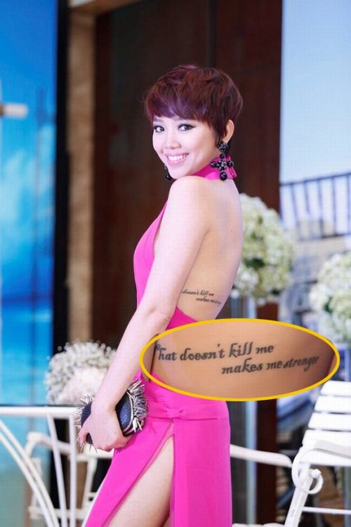 Mỹ nhân việt khoe lưng trần với hình xăm gợi cảm Mỹ nhân việt khoe lưng trần với hình xăm gợi cảm