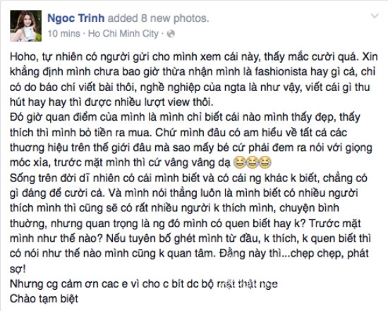 Ngọc Trinh bức xúc khi bị chê dùng hàng hiệu vẫn 