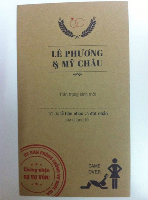Những mẫu thiệp cưới có “1-0-2” khiến dân mạng thích thú