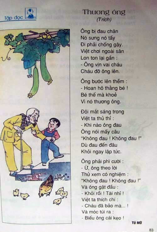 Bài thơ Thương ông bị “cắt ghép”: Chủ biên lên tiếng Bài thơ Thương ông bị “cắt ghép”: Chủ biên lên tiếng