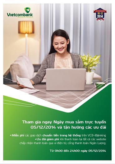 Vietcambank ưu đãi “khủng” trong ngày mua sắm trực tuyến Vietcambank ưu đãi “khủng” trong ngày mua sắm trực tuyến