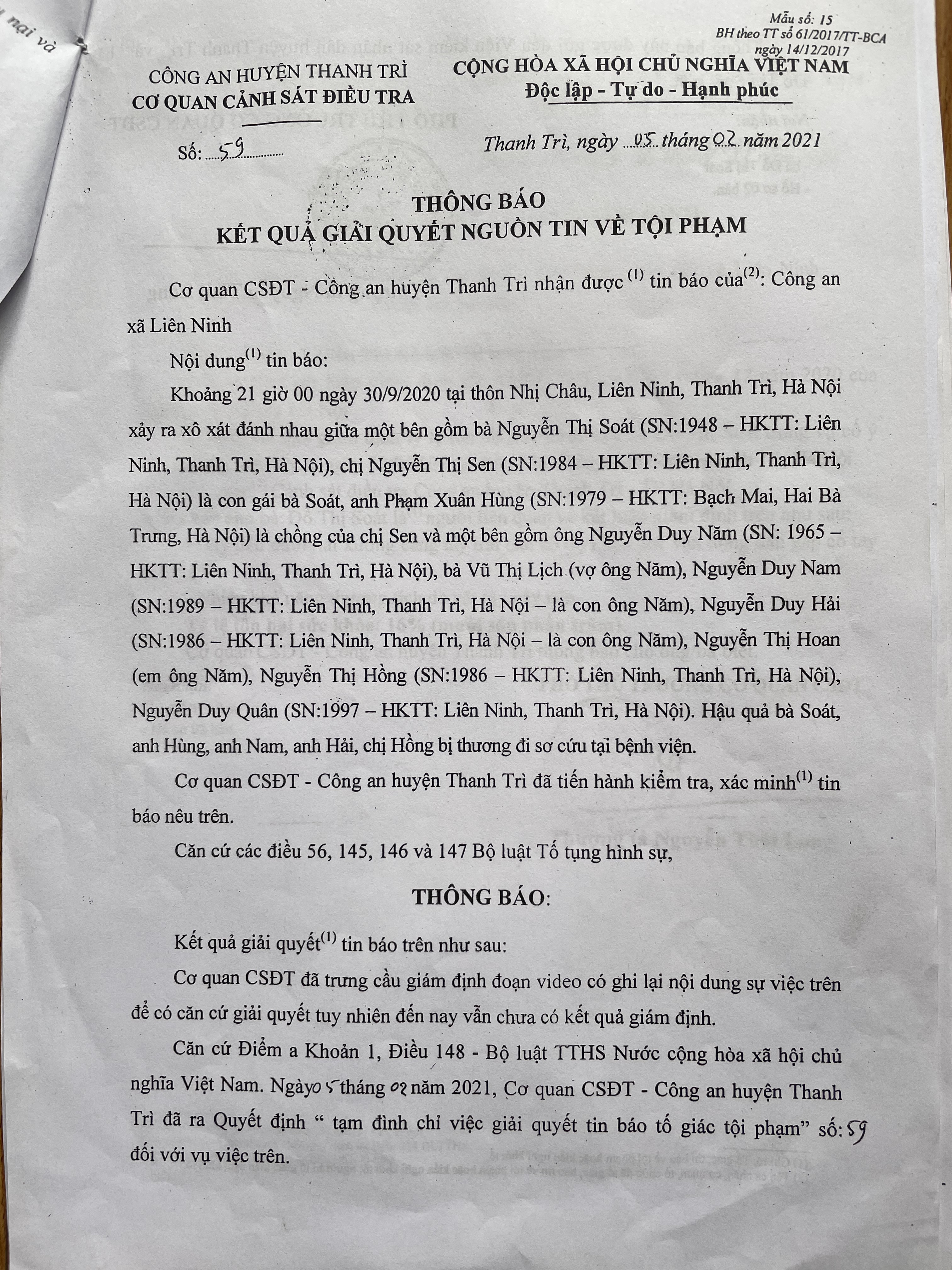 Thanh Trì, Hà Nội: “Ngâm” án đến bao giờ?  - Ảnh 1