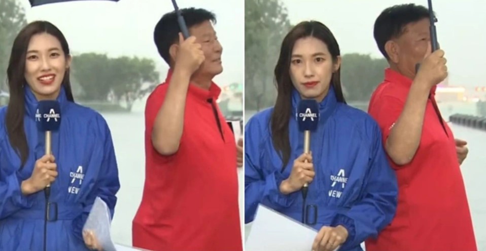 nguoi dan ong che o cho nu phong vien dang dua tin duoi mua 1