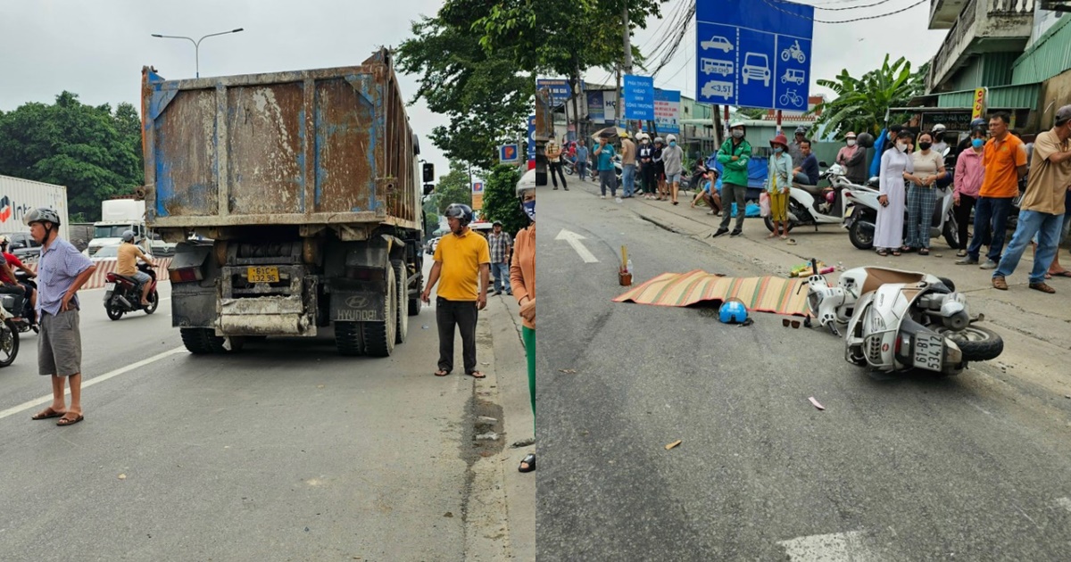 tin tuc tai nan giao thong moi nhat ngay 17 10 2023 xe ben lan lan va cham voi xe may mot phu nu tu vong 6