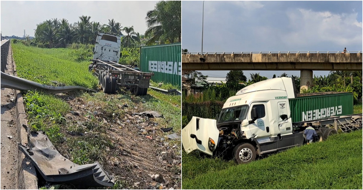tin tuc tai nan giao thong moi nhat ngay 16 12 2023 xe dau keo tong sap taluy lao khoi duong cao toc 5