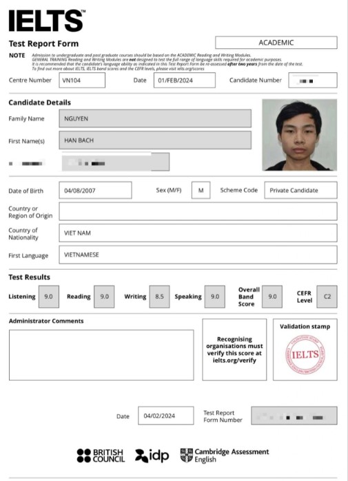 nam sinh lop 11 truong lang tai ha noi dat 9 0 ielts trong lan thi dau nam sinh lop 11 truong lang tai ha noi dat 9 0 ielts trong lan thi dau