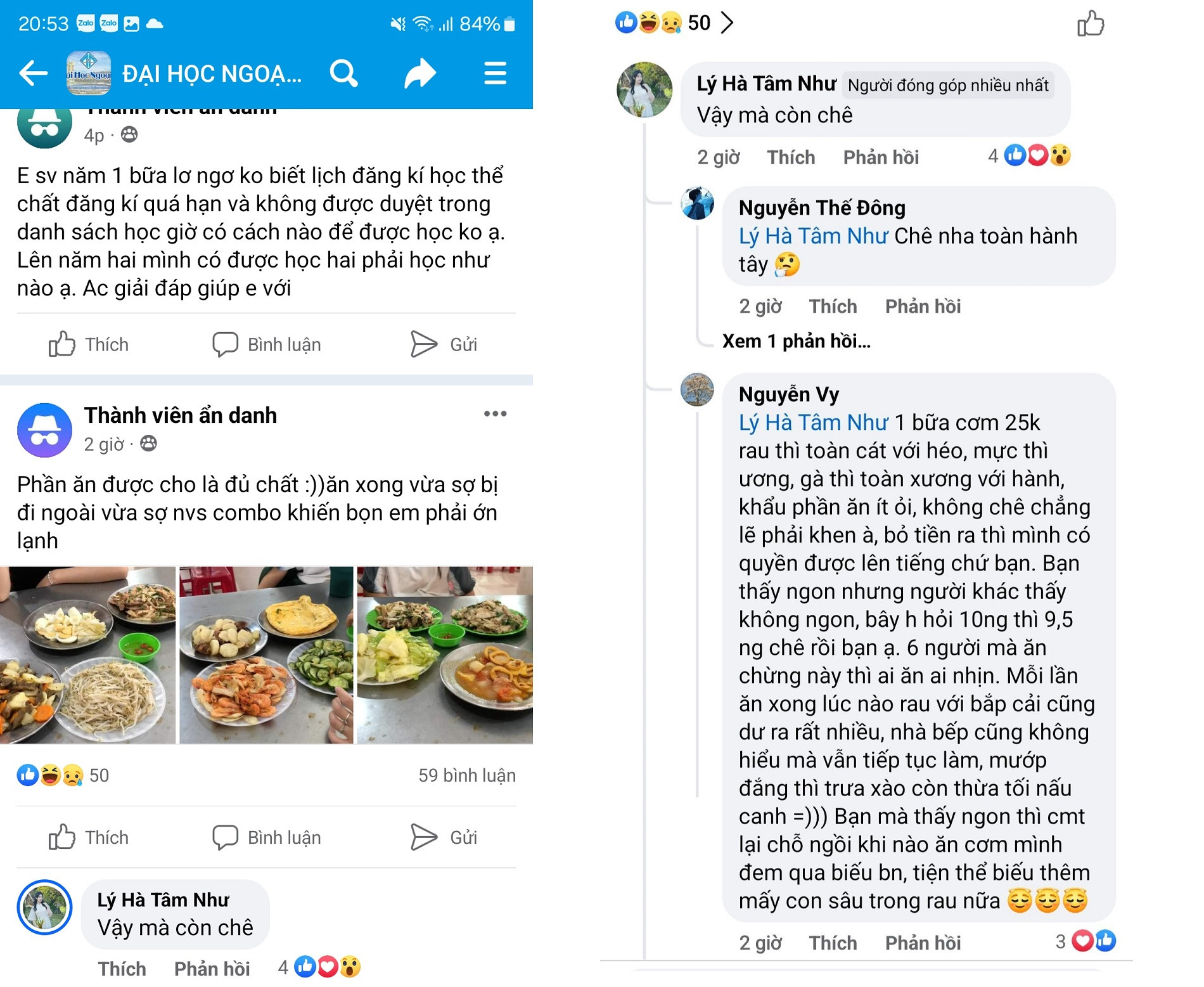 sinh vien phan anh bua an it nhu cho hoc sinh tieu hoc khi hoc giao duc quoc phong 1