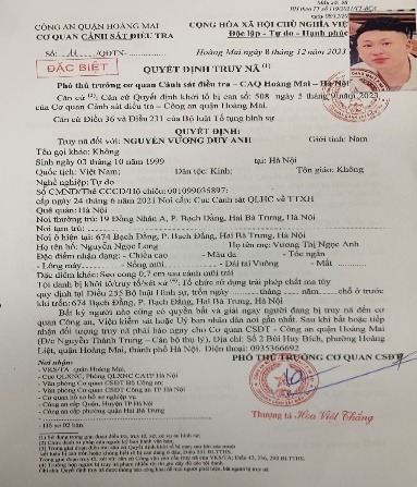 cong an truy na hotboy nguyen vuong duy anhtoi to chuc trai phep chat ma tuy dspl 1
