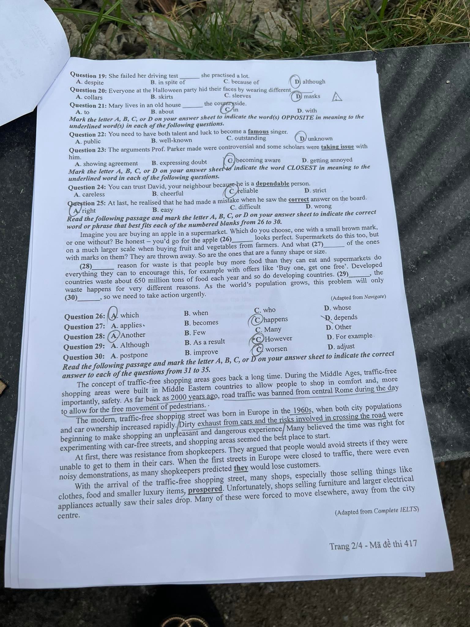 dap an de thi mon tieng anh ma de 417 tot nghiep thpt 2022 chuan nhat chinh xac nhat2 dap an de thi mon tieng anh ma de 417 tot nghiep thpt 2022 chuan nhat chinh xac nhat2