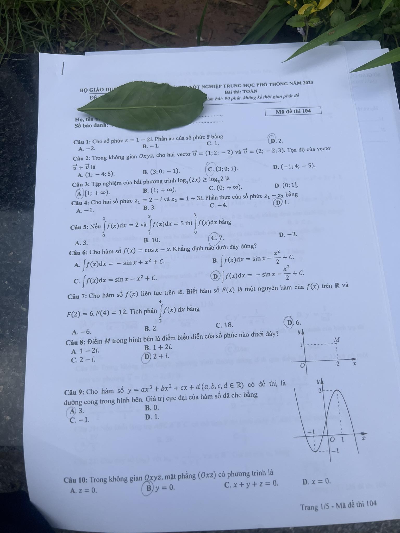 dap an de thi mon toan ma de 104 tot nghiep thpt 2023 moi nhat chinh xac nhat dap an de thi mon toan ma de 104 tot nghiep thpt 2023 moi nhat chinh xac nhat