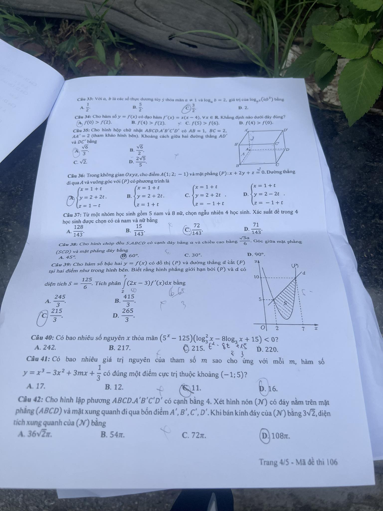 dap an de thi mon toan ma de 106 tot nghiep thpt 2023 moi nhat chinh xac nhat4 dap an de thi mon toan ma de 106 tot nghiep thpt 2023 moi nhat chinh xac nhat4