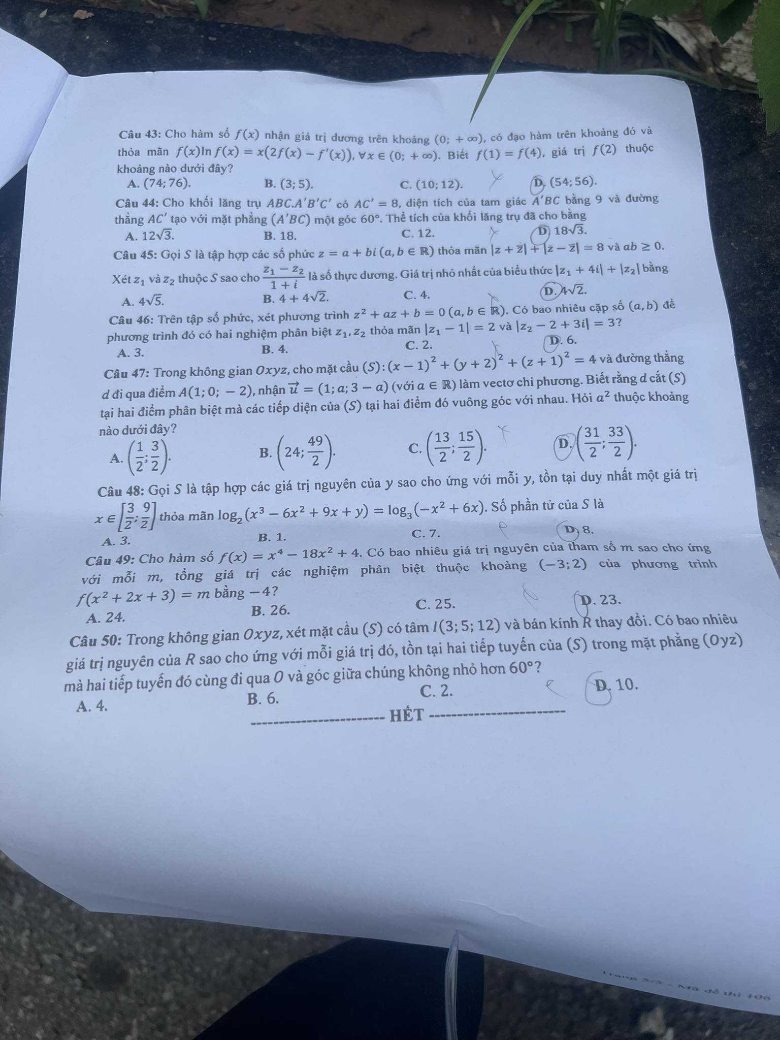 dap an de thi mon toan ma de 106 tot nghiep thpt 2023 moi nhat chinh xac nhat5 dap an de thi mon toan ma de 106 tot nghiep thpt 2023 moi nhat chinh xac nhat5
