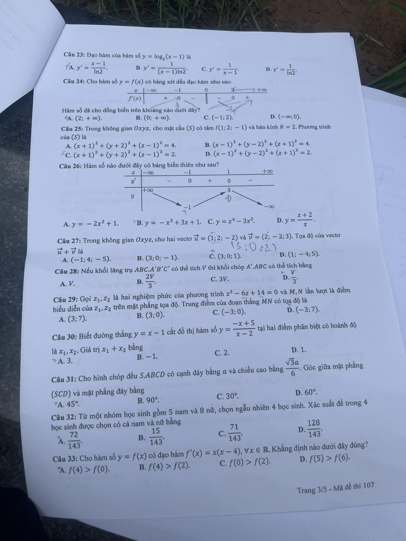 dap an de thi mon toan ma de 107 tot nghiep thpt 2023 moi nhat chinh xac nhat3 dap an de thi mon toan ma de 107 tot nghiep thpt 2023 moi nhat chinh xac nhat3