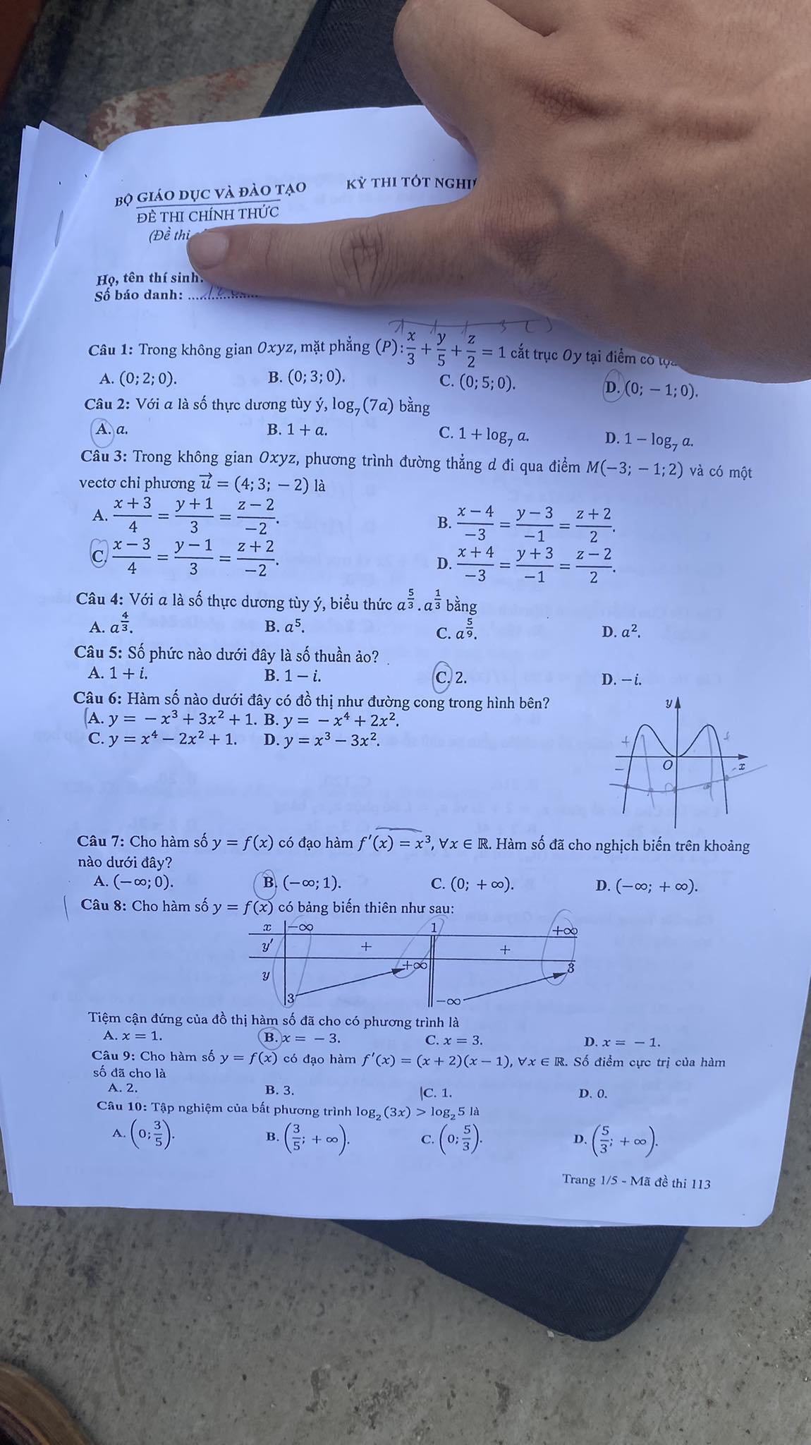dap an de thi mon toan ma de 113 tot nghiep thpt 2023 moi nhat chinh xac nhat 66