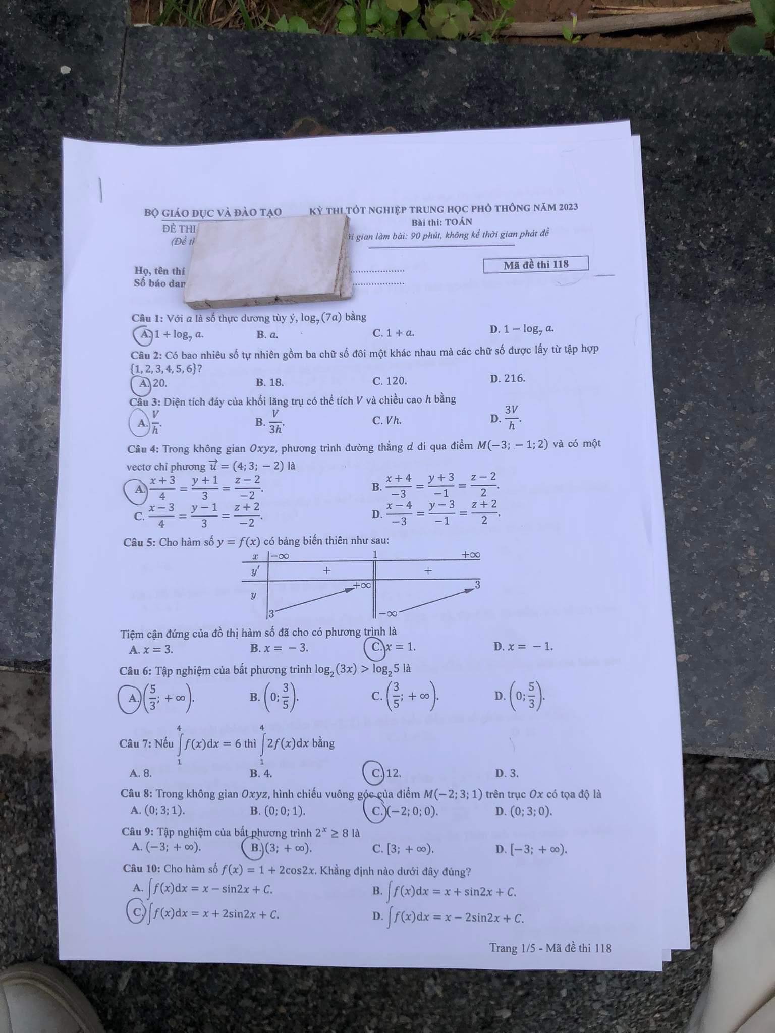 dap an de thi mon toan ma de 118 tot nghiep thpt 2023 moi nhat chinh xac nhat1 dap an de thi mon toan ma de 118 tot nghiep thpt 2023 moi nhat chinh xac nhat1
