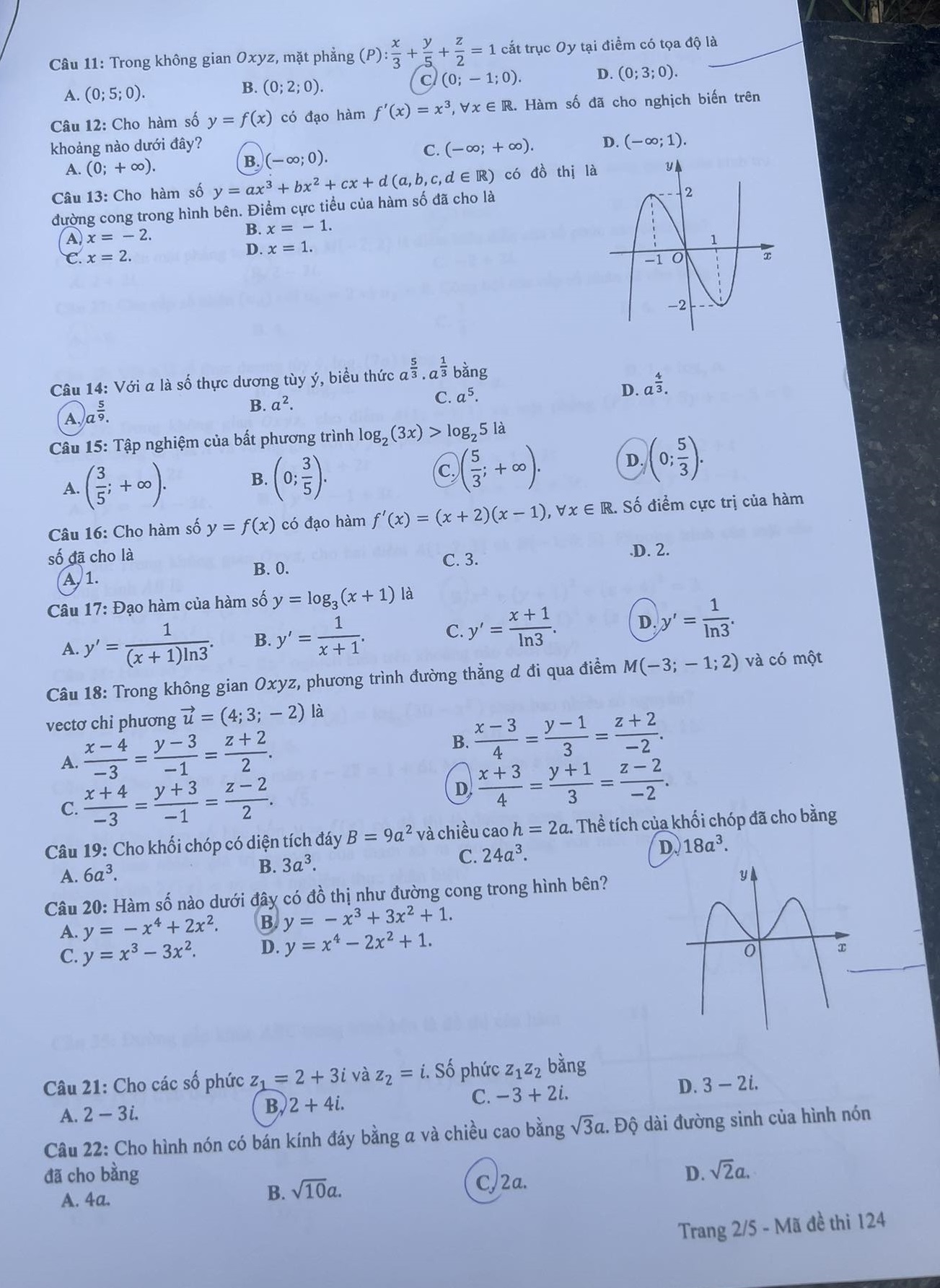 dap an de thi mon toan ma de 124 tot nghiep thpt 2023 moi nhat chinh xac nhat 4 5 dap an de thi mon toan ma de 124 tot nghiep thpt 2023 moi nhat chinh xac nhat 4 5