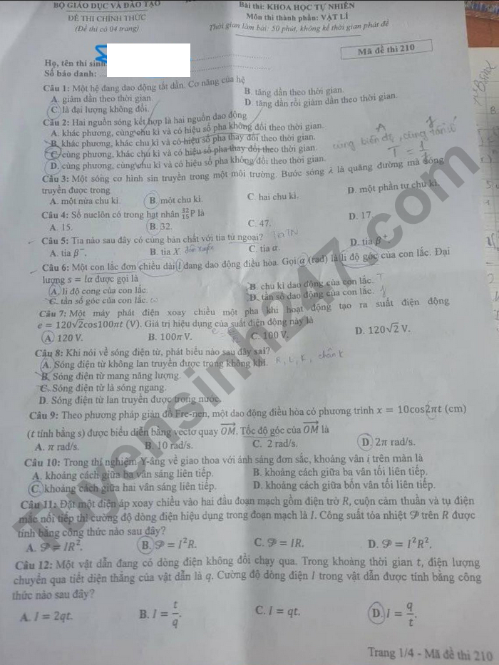 dap an goi y de thi mon vat ly 24 ma de tot nghiep thpt 2023 moi nhat chinh xac nhat2 dap an goi y de thi mon vat ly 24 ma de tot nghiep thpt 2023 moi nhat chinh xac nhat2