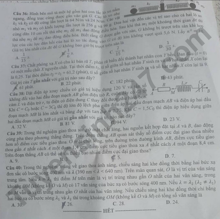 dap an goi y de thi mon vat ly 24 ma de tot nghiep thpt 2023 moi nhat chinh xac nhat5 dap an goi y de thi mon vat ly 24 ma de tot nghiep thpt 2023 moi nhat chinh xac nhat5