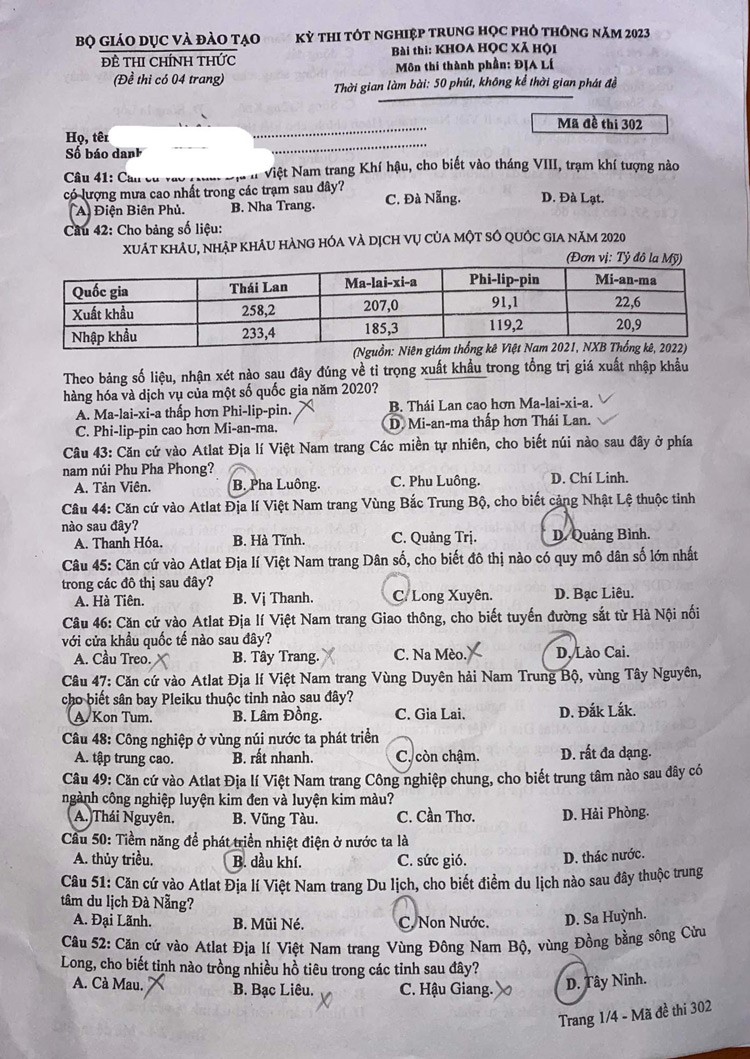dap an de thi mon dia ly ma de 302 tot nghiep thpt 2023 moi nhat chinh xac nhat4 dap an de thi mon dia ly ma de 302 tot nghiep thpt 2023 moi nhat chinh xac nhat4