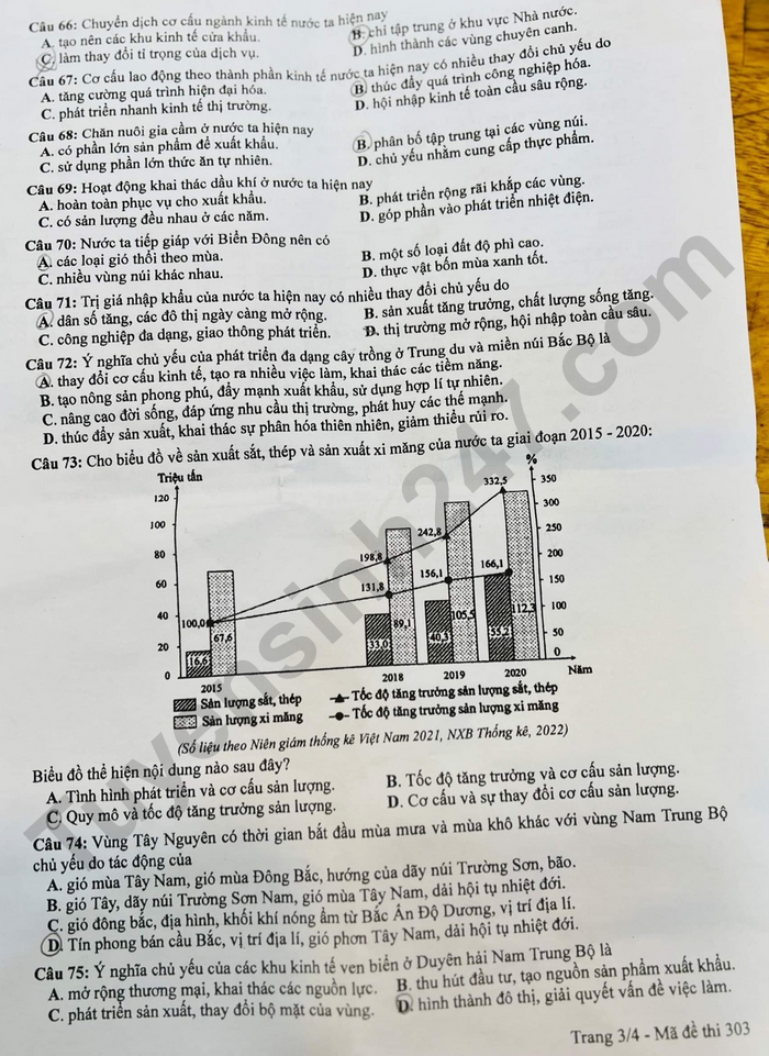 dap an de thi mon dia ly ma de 303 tot nghiep thpt 2023 moi nhat chinh xac nhat3 dap an de thi mon dia ly ma de 303 tot nghiep thpt 2023 moi nhat chinh xac nhat3