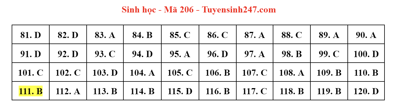 dap an de thi mon sinh hoc ma de 206 tot nghiep thpt 2023 moi nhat chinh xac nhat1 dap an de thi mon sinh hoc ma de 206 tot nghiep thpt 2023 moi nhat chinh xac nhat1