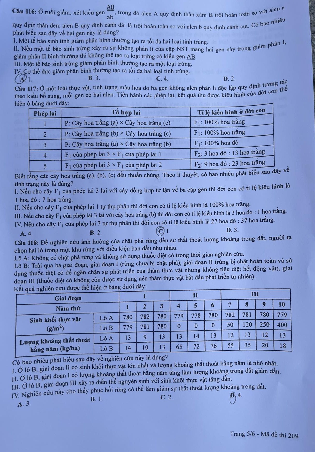 dap an de thi mon sinh hoc ma de 209 tot nghiep thpt 2023 moi nhat chinh xac nhat5 dap an de thi mon sinh hoc ma de 209 tot nghiep thpt 2023 moi nhat chinh xac nhat5