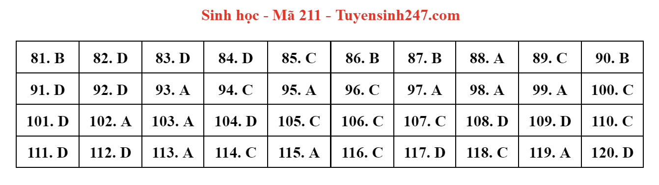 dap an de thi mon sinh hoc ma de 211 tot nghiep thpt 2023 moi nhat chinh xac nhat2 dap an de thi mon sinh hoc ma de 211 tot nghiep thpt 2023 moi nhat chinh xac nhat2