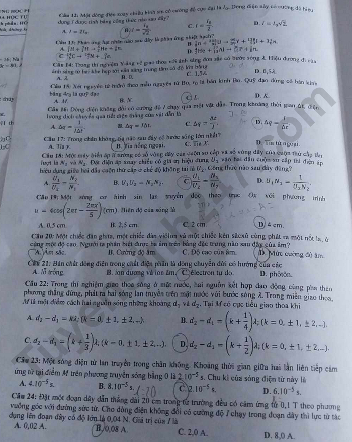 dap an de thi mon vat ly ma de 204 tot nghiep thpt 2023 moi nhat chinh xac nhat2 dap an de thi mon vat ly ma de 204 tot nghiep thpt 2023 moi nhat chinh xac nhat2