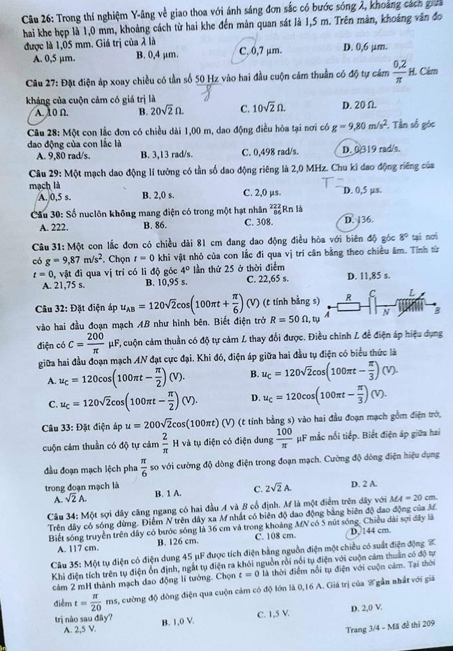 dap an de thi mon vat ly ma de 209 tot nghiep thpt 2023 moi nhat chinh xac nhat3 dap an de thi mon vat ly ma de 209 tot nghiep thpt 2023 moi nhat chinh xac nhat3