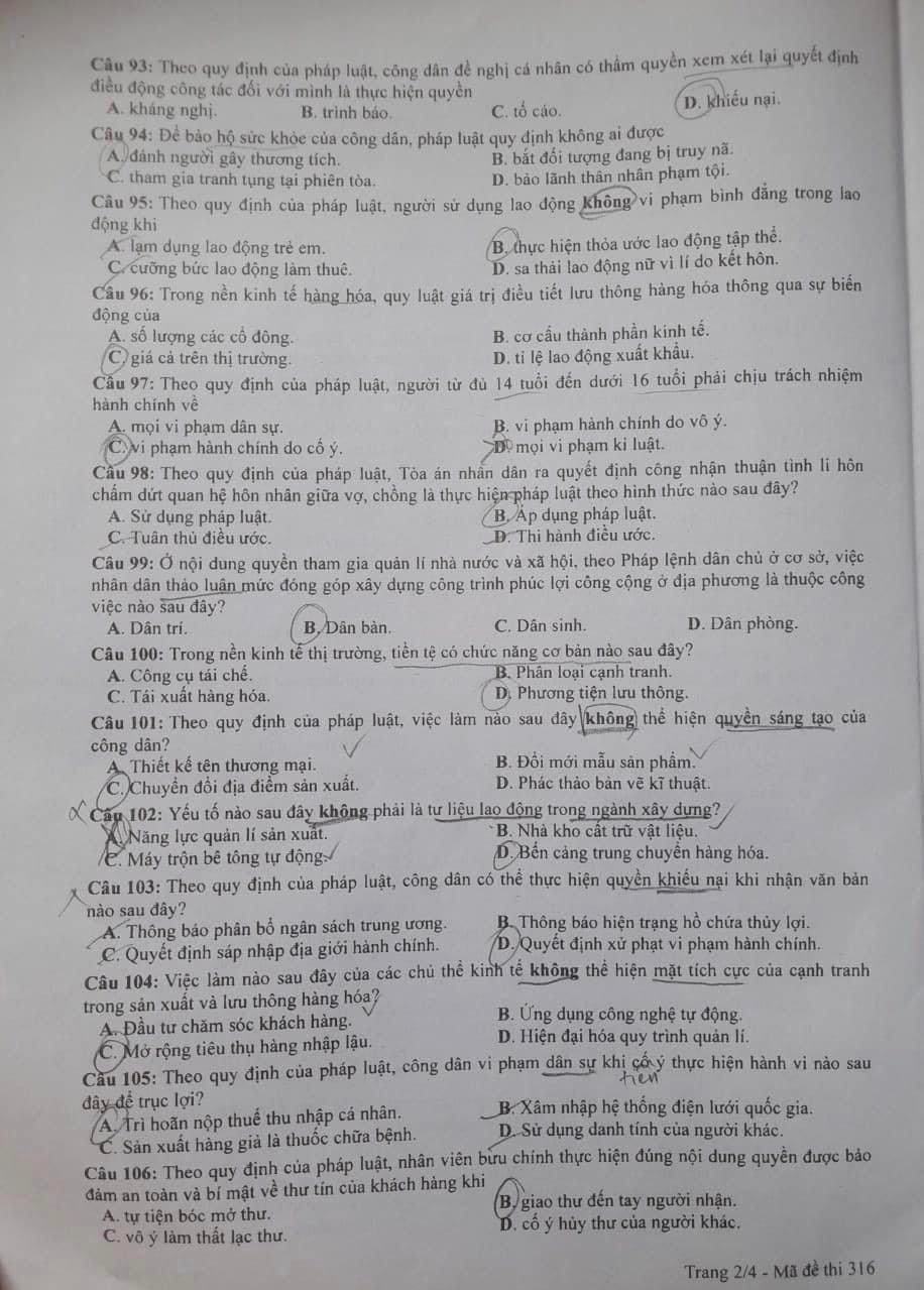 dap an goi y de thi mon gdcd ma de 316 tot nghiep thpt 2023 moi nhat chinh xac nhat 2 dap an goi y de thi mon gdcd ma de 316 tot nghiep thpt 2023 moi nhat chinh xac nhat 2