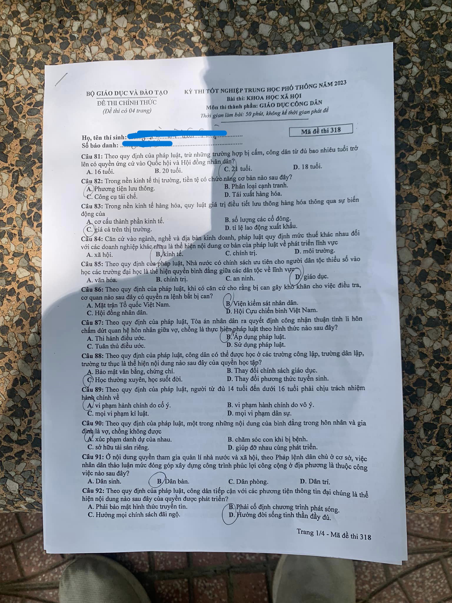 dap an goi y de thi mon gdcd ma de 318 tot nghiep thpt 2023 moi nhat chinh xac nhat 1 dap an goi y de thi mon gdcd ma de 318 tot nghiep thpt 2023 moi nhat chinh xac nhat 1