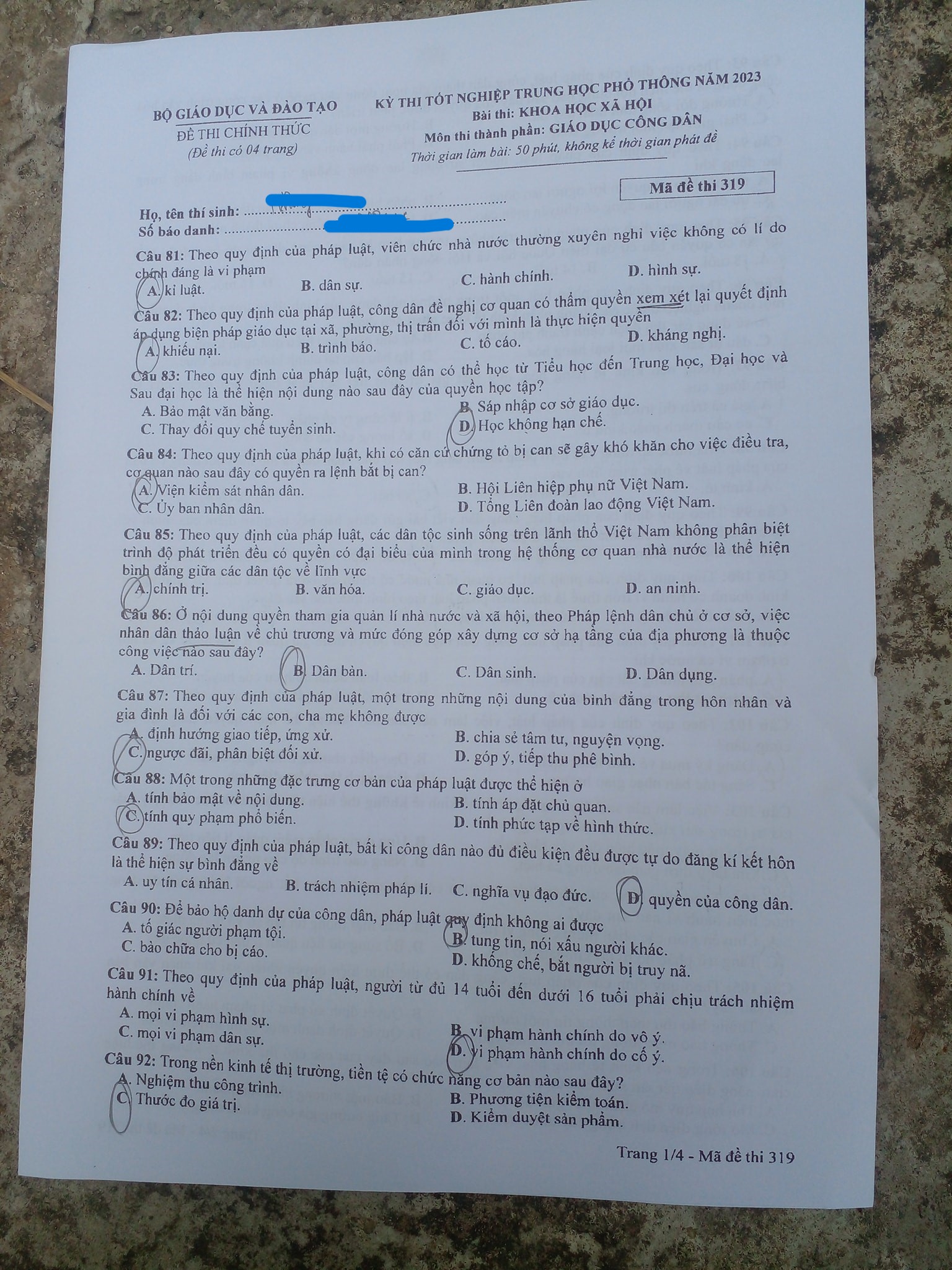 dap an goi y de thi mon gdcd ma de 319 tot nghiep thpt 2023 moi nhat chinh xac nhat1 dap an goi y de thi mon gdcd ma de 319 tot nghiep thpt 2023 moi nhat chinh xac nhat1