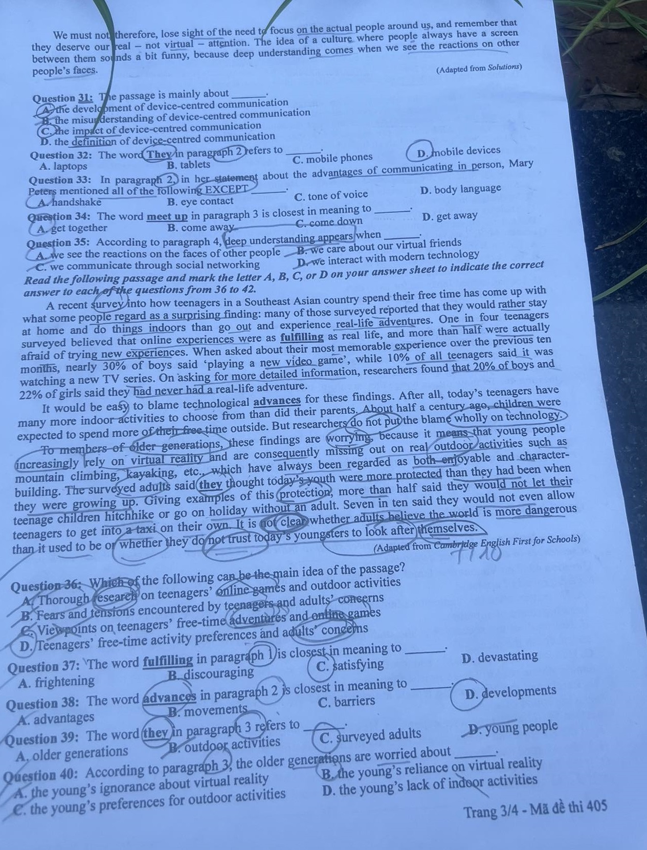dap an goi y de thi mon tieng anh ma de 405 tot nghiep thpt 2023 moi nhat chinh xac nhat 3 dap an goi y de thi mon tieng anh ma de 405 tot nghiep thpt 2023 moi nhat chinh xac nhat 3