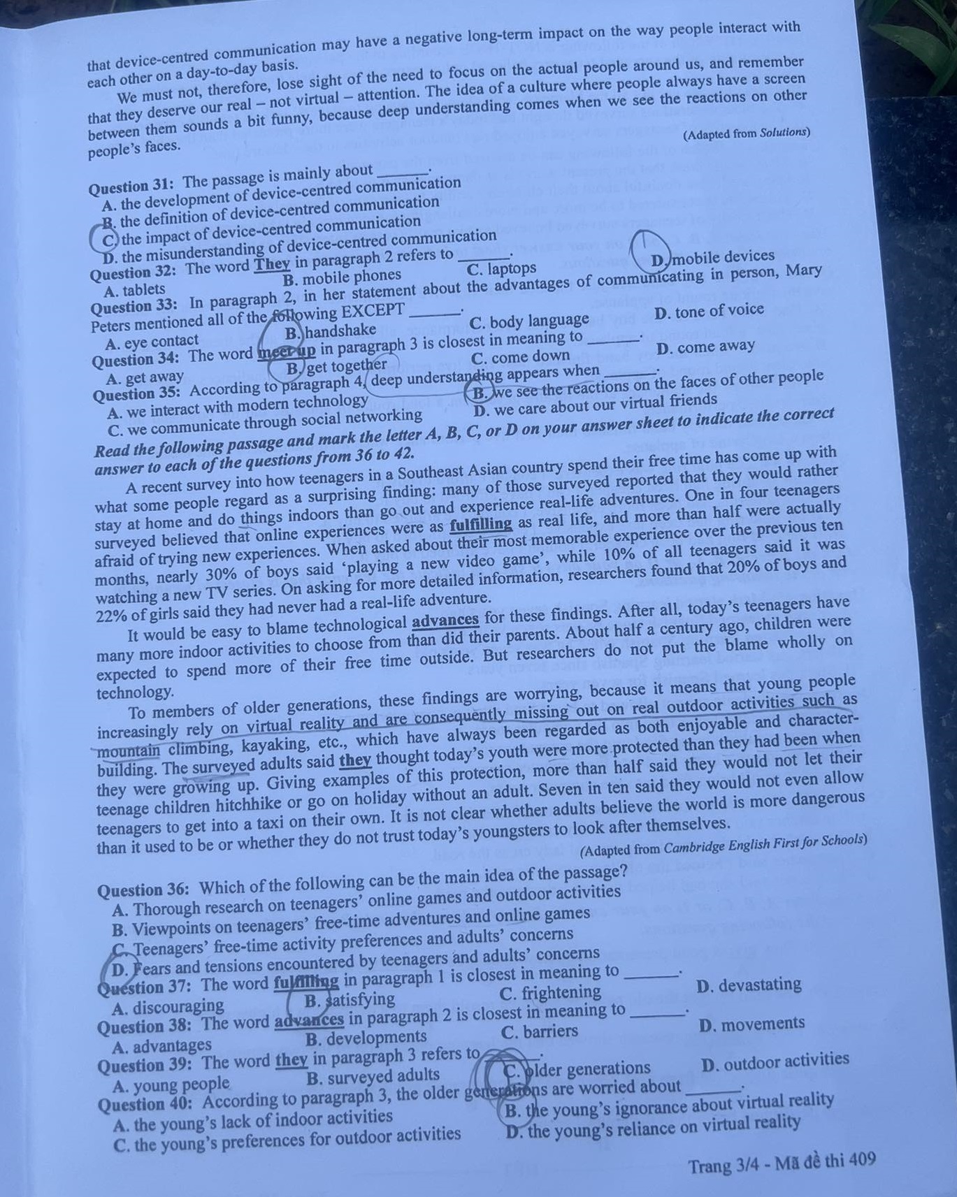 dap an goi y de thi mon tieng anh ma de 409 tot nghiep thpt 2023 moi nhat chinh xac nhat 8 dap an goi y de thi mon tieng anh ma de 409 tot nghiep thpt 2023 moi nhat chinh xac nhat 8