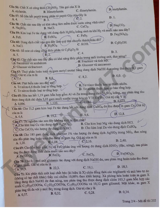 dap an de thi mon hoa hoc ma de 202 tot nghiep thpt 2023 moi nhat chinh xac nhat4 dap an de thi mon hoa hoc ma de 202 tot nghiep thpt 2023 moi nhat chinh xac nhat4