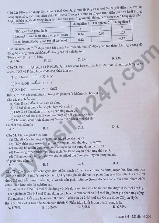 dap an de thi mon hoa hoc ma de 202 tot nghiep thpt 2023 moi nhat chinh xac nhat5 dap an de thi mon hoa hoc ma de 202 tot nghiep thpt 2023 moi nhat chinh xac nhat5
