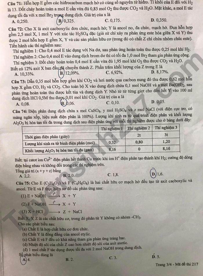 dap an de thi mon hoa hoc ma de 217 tot nghiep thpt 2023 moi nhat chinh xac nhat3 dap an de thi mon hoa hoc ma de 217 tot nghiep thpt 2023 moi nhat chinh xac nhat3