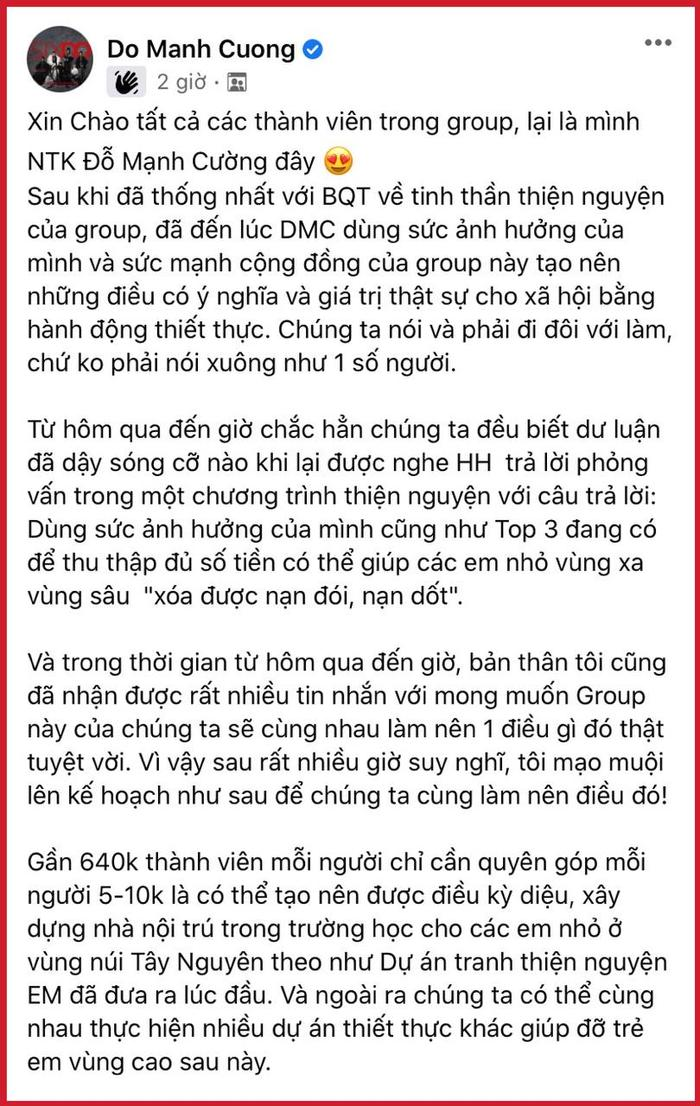 ntk do manh cuong thong bao cham dut dot quyen gop tu thien trong hoi nhom anti fan hoa hau y nhi3 ntk do manh cuong thong bao cham dut dot quyen gop tu thien trong hoi nhom anti fan hoa hau y nhi3