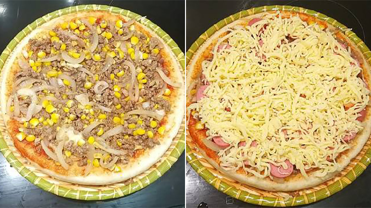 meo lam mon pizza bo bang noi chien khong dau thom ngon don gian3