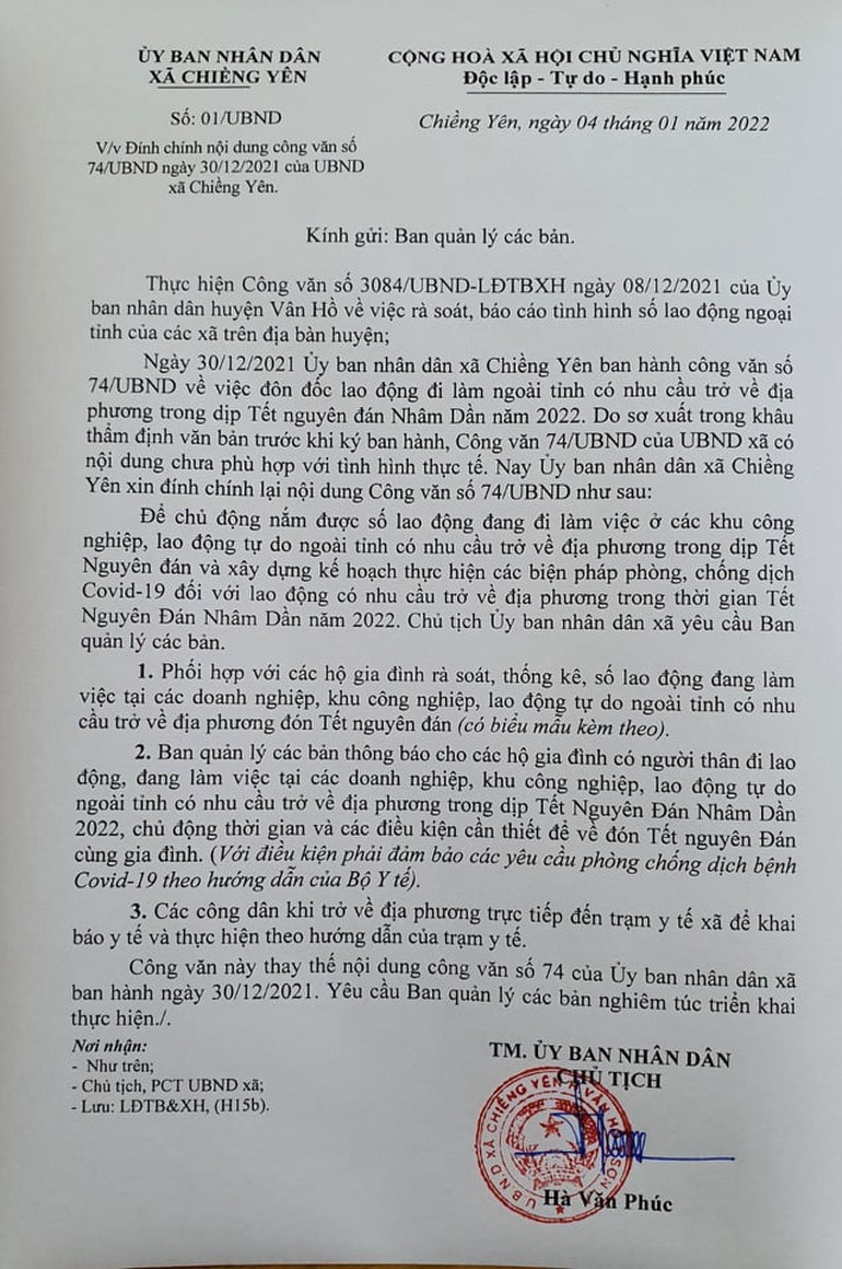 mot xa o son la huy bo quy dinh nguoi dan phai ve an tet truoc 22 ngay dspl 1